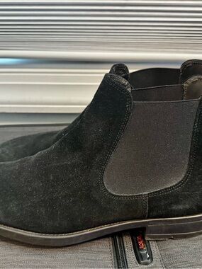 To Boot New York Adam Derrick Men's Ives Suede Chelsea Boots Black US 11M